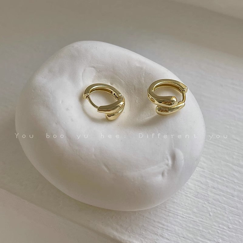 Niche Design Premium Gold Hoop Female Earrings