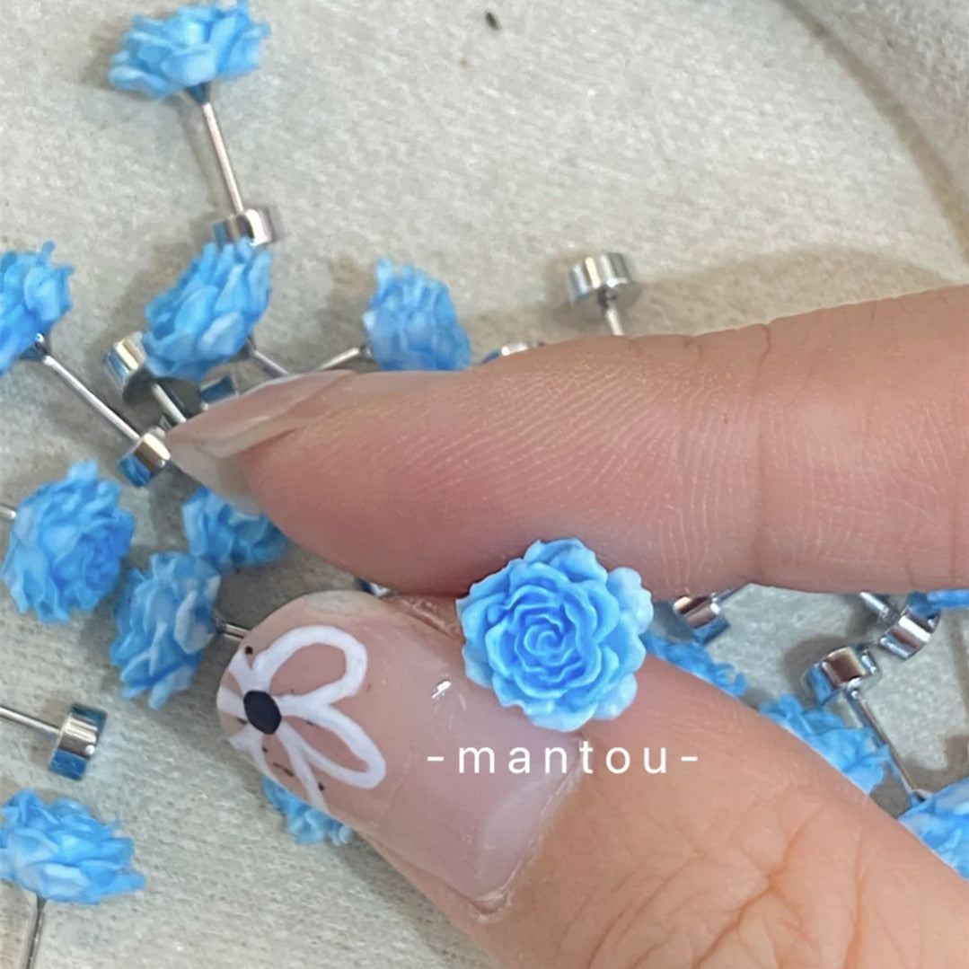 Simple Dry Rose Ear Bone Niche Earrings