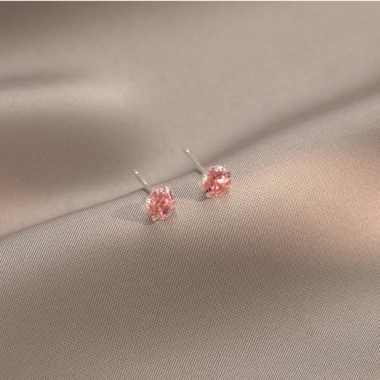 Women's Sterling Sier Pink Diamond Grade Zircon Earrings