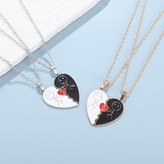 Love Couple Fashion Heart-shaped Magnetic Suction Necklace