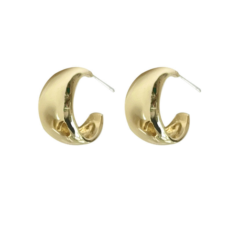 Metal Sense Wide Face Word Ear Rings