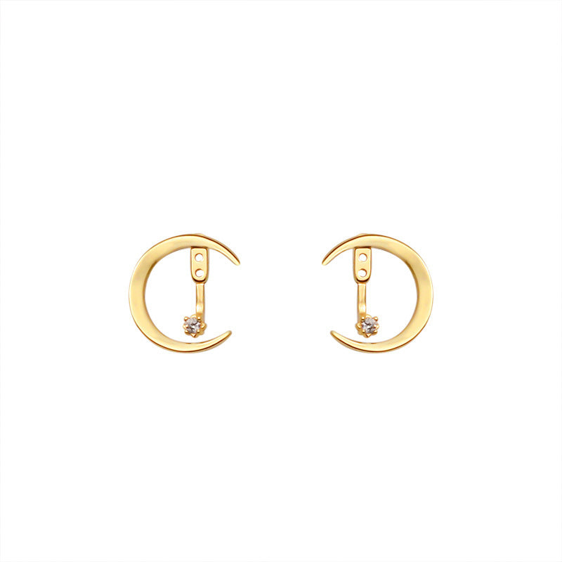 Women's Detachable Crescent Shape Korean Simple Graceful Exquisite Earrings