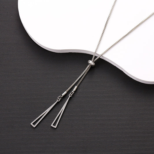Women's Style Simple Sweater Chain Design Geometric Triangle Necklaces