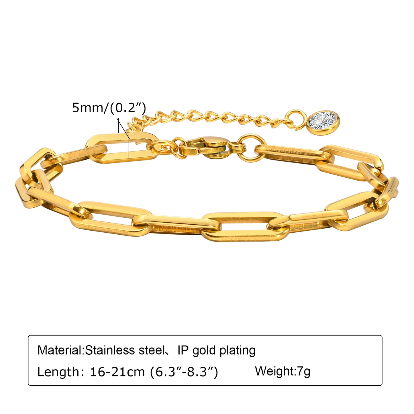 Steel Twin Simple Personality Chain Gold Bracelets