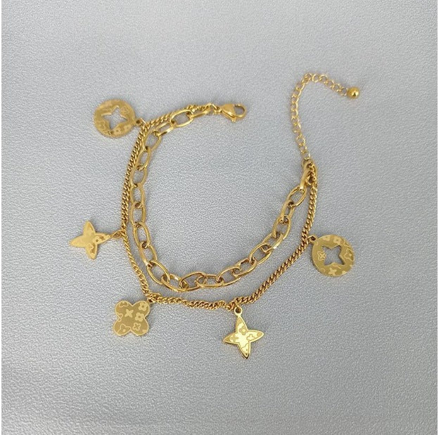 Entry Lux Style Heart Clavicle Chain Bracelets