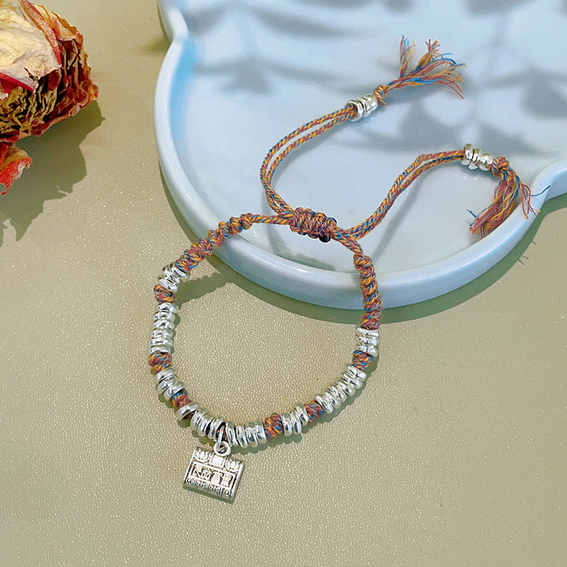 Women's & Men's Retro Ethnic Style Agate Ox Bone Rosary Bracelet