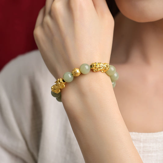 Broadcast Golden Pi Jade Couple Sunny Bracelets