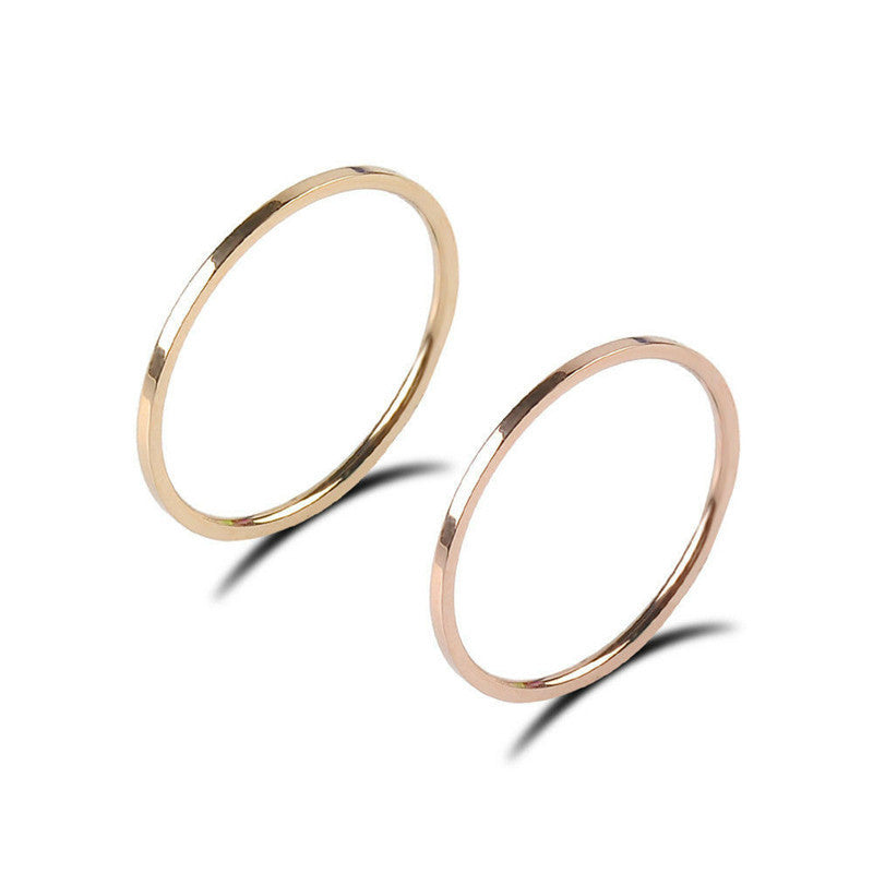 Women's Titanium Steel Simple Glossy Fine Circle Rings