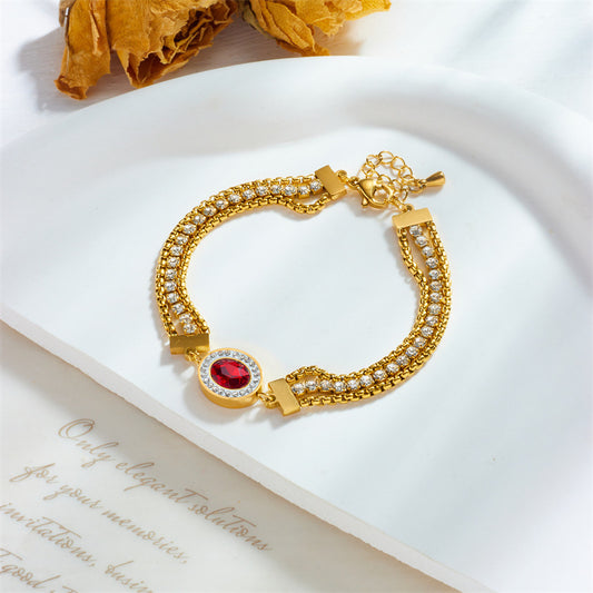 Vintage Gold Rhinestone Chain Butterfly Lucky Bracelets