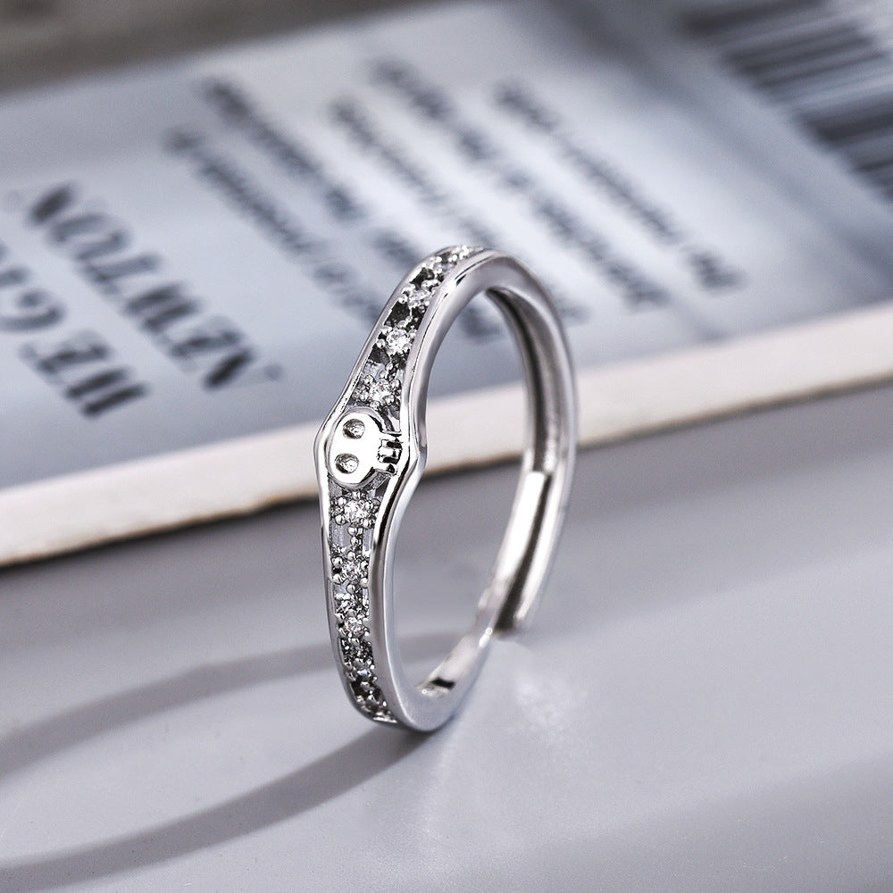 Couple Love About Clow Open Inlaid Purple Diamond Rings