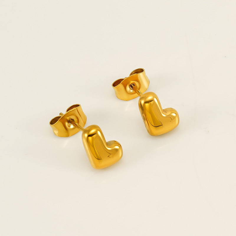 Women's Elegant Titanium Steel Stainless Gold-plated Mini Earrings