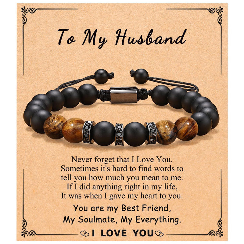 Hand-woven For Son Husband Boyfriend Tigereye Bracelets