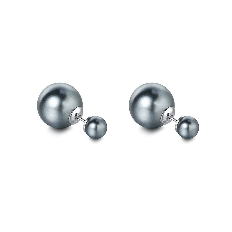 Big Small Balls Two Sides Pearl Earrings