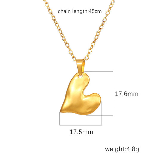 Fashion Three-dimensional Small Heart Female Peach Asymmetric Necklaces