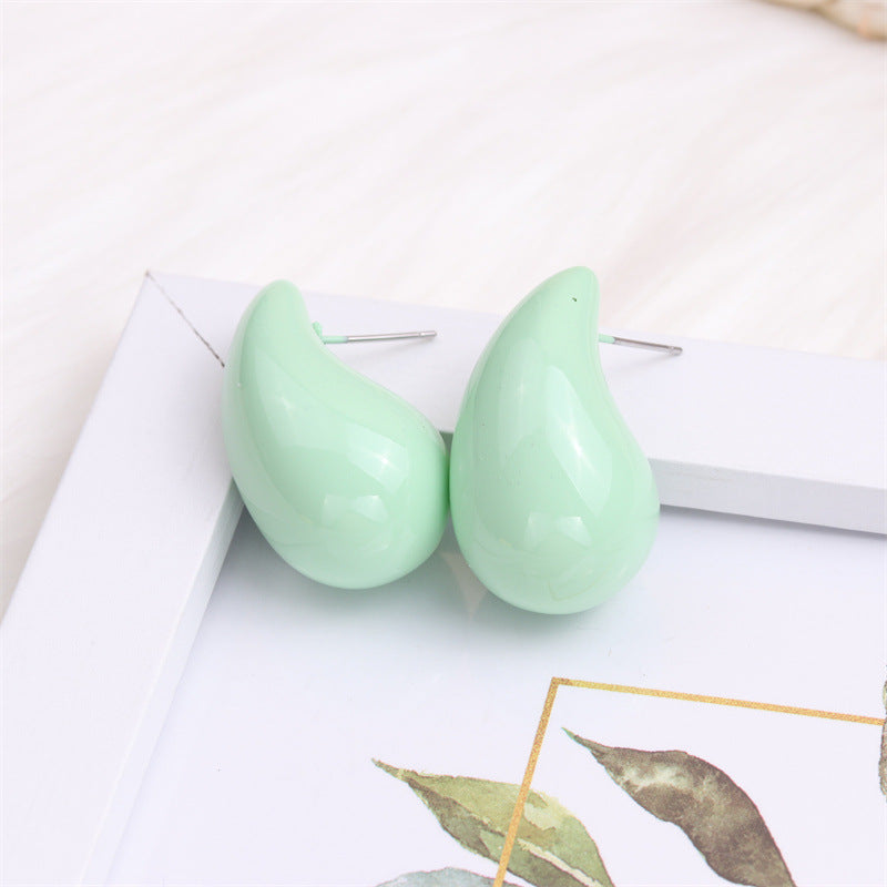 Glossy Fat Drops Ear Simple Personality Earrings