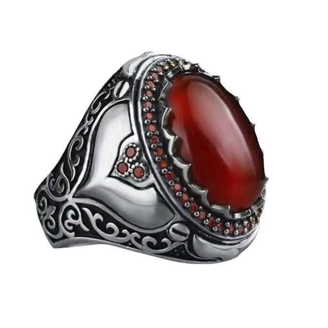 Men's Retro Pattern Elegant Punk Minimalism Royal Court Style Rings