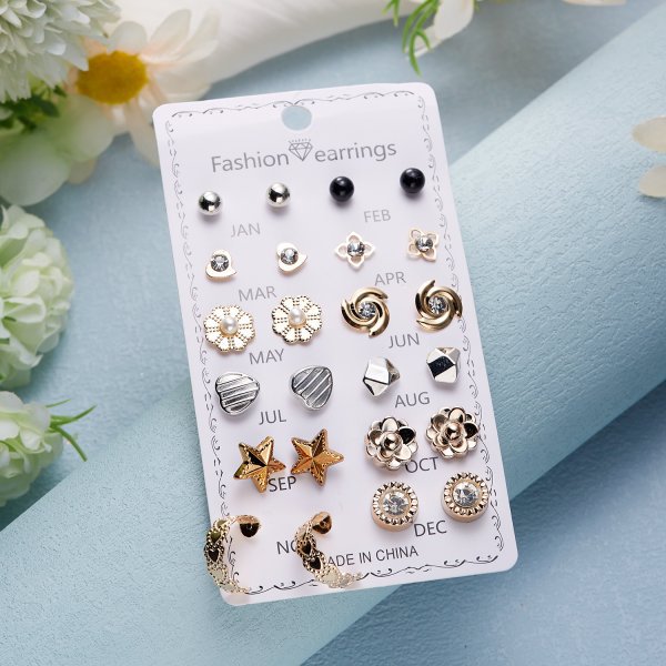 Flower Combination Card Suit Personality Multiple Rings