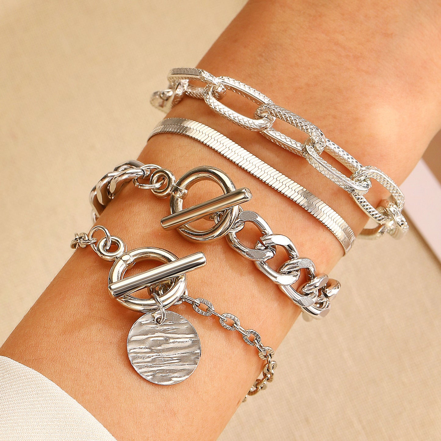 Alloy Combination Suit Set Punk Hip Bracelets