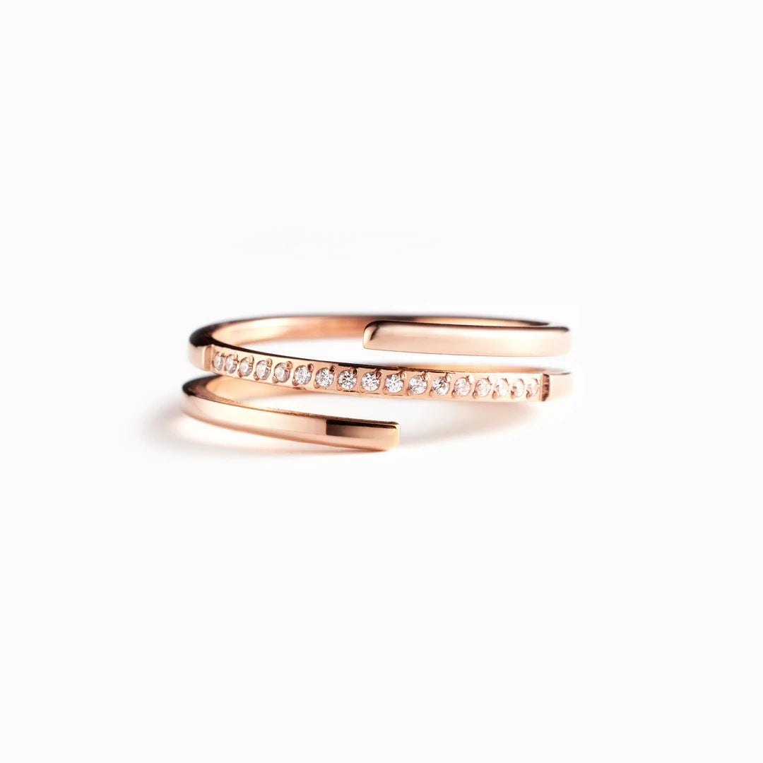 Sier Cross Female Hipster Three-line Fashion Rings