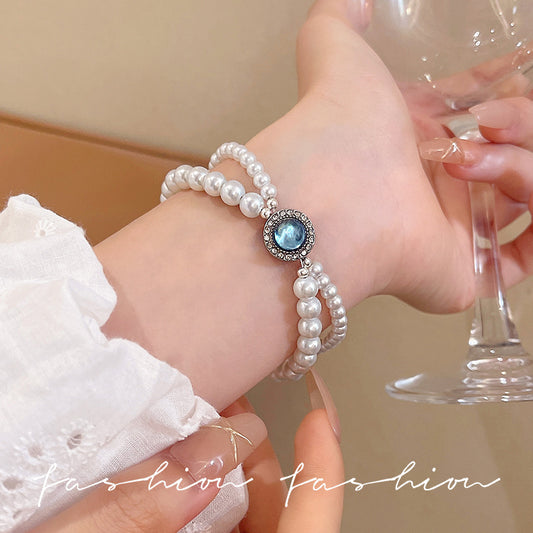 Women's Sier Gray Pearl Simple Design High-grade Bracelets