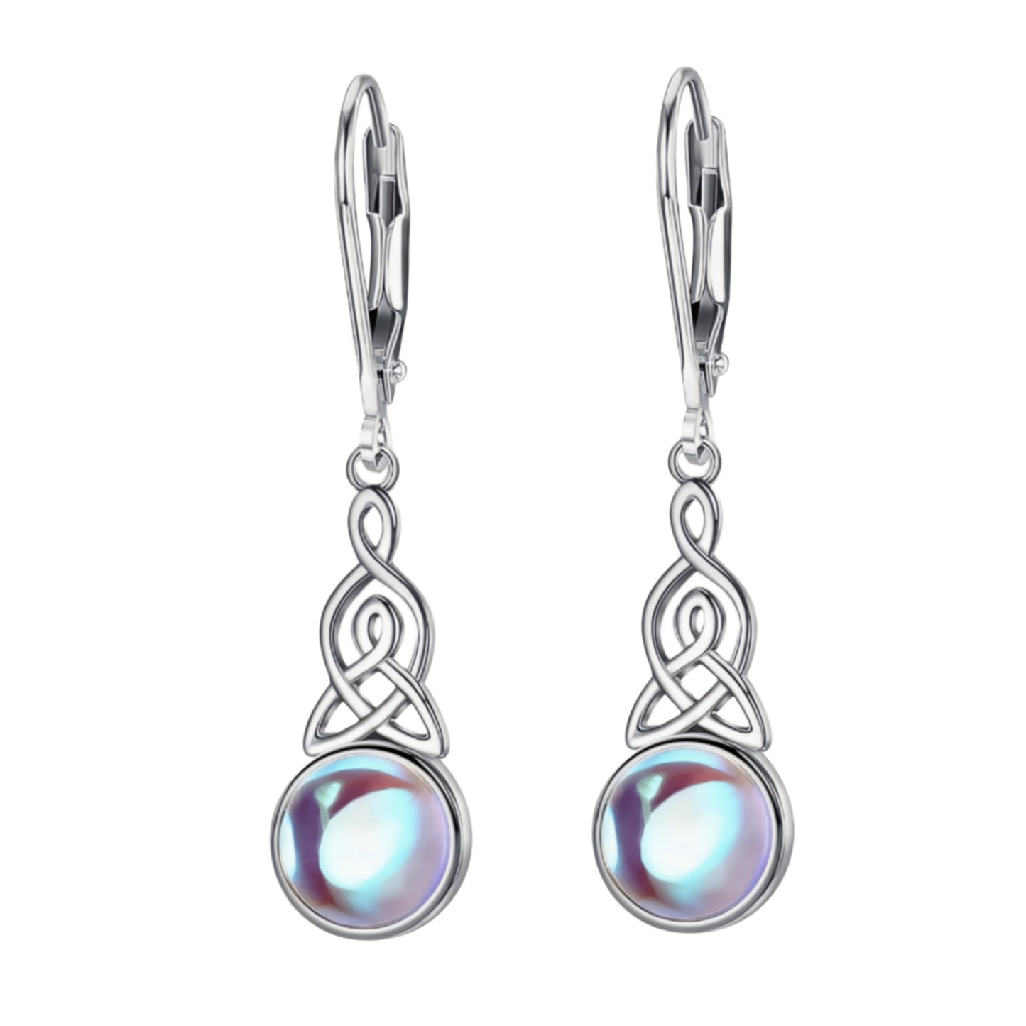 Baroque Palace Style Stylish Round Moonstone Ear Earrings