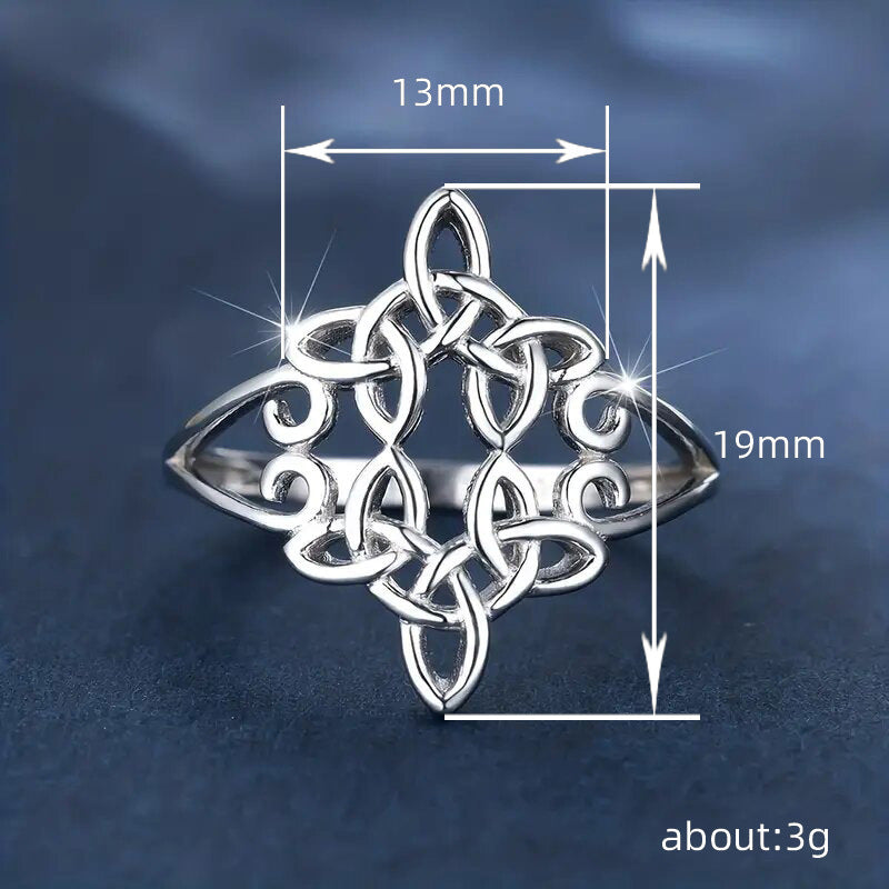 Geometric Cross Hollow Female Personality Pattern Ring
