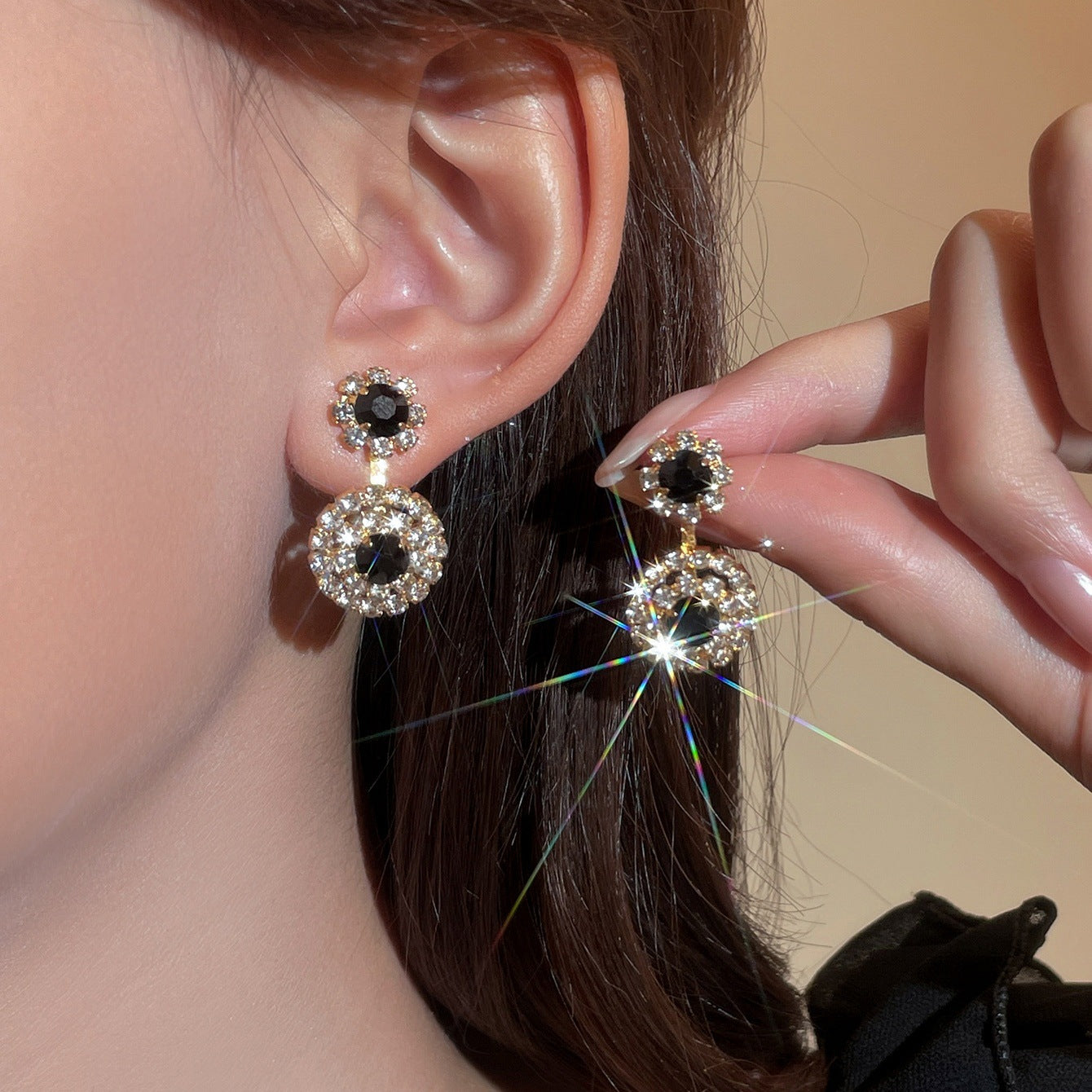 Rhinestone Snowflake Affordable Luxury Style Fashion Earrings