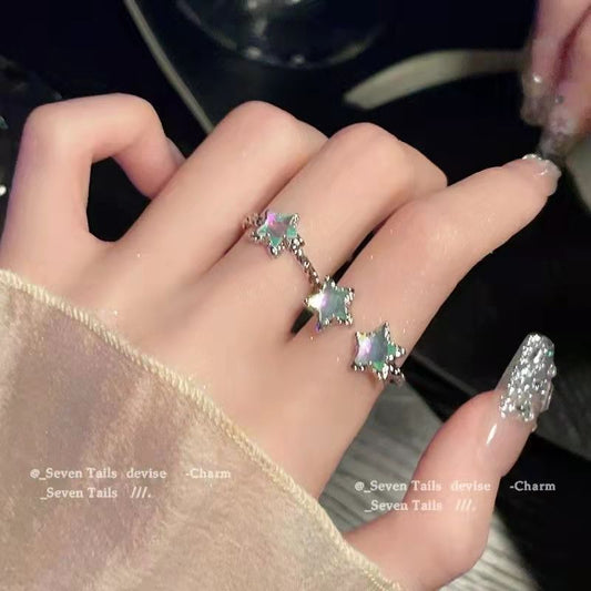 Luxury Minority Pentagram Female Design Sense Niche Rings