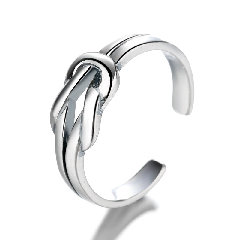 Open Female Dark Style Three-dimensional Distressed Bends Hitches Chain Simple Rings