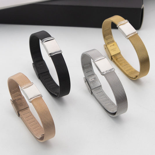 Women's & Men's Fashion Titanium Steel Personality Laser Sculpture High-grade Bracelets