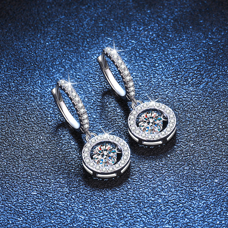 Trendy Smart Sterling Sier Moissanite Color Earrings