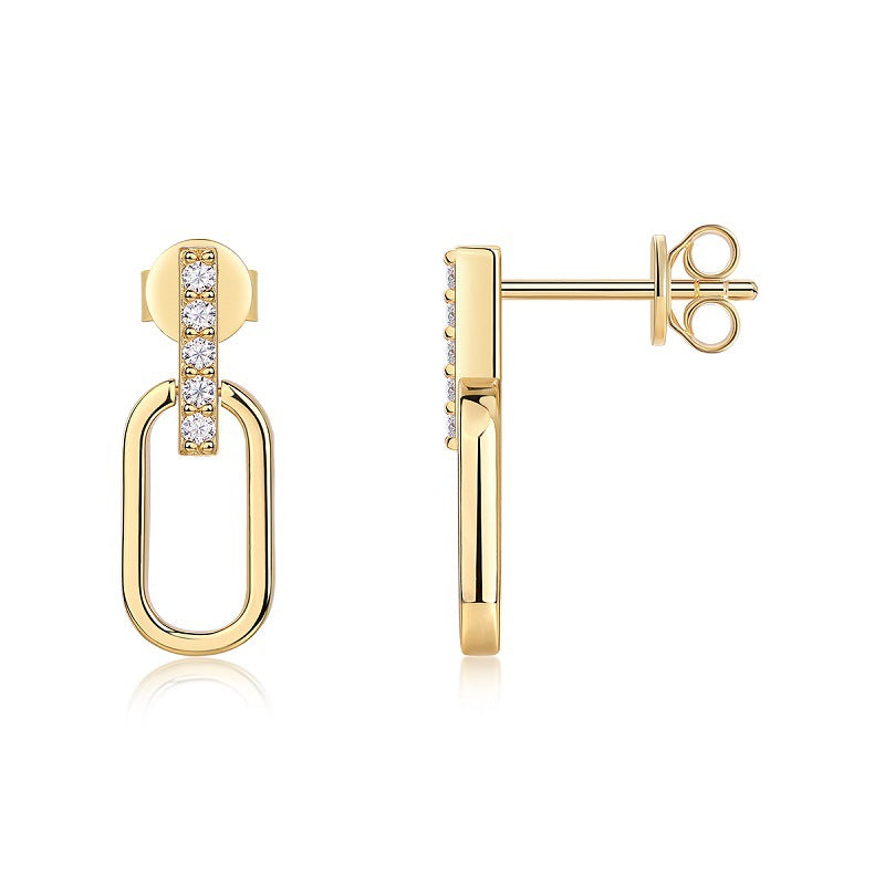 Fashion U-shaped Sier Gold High-grade Personalized Commuter Earrings