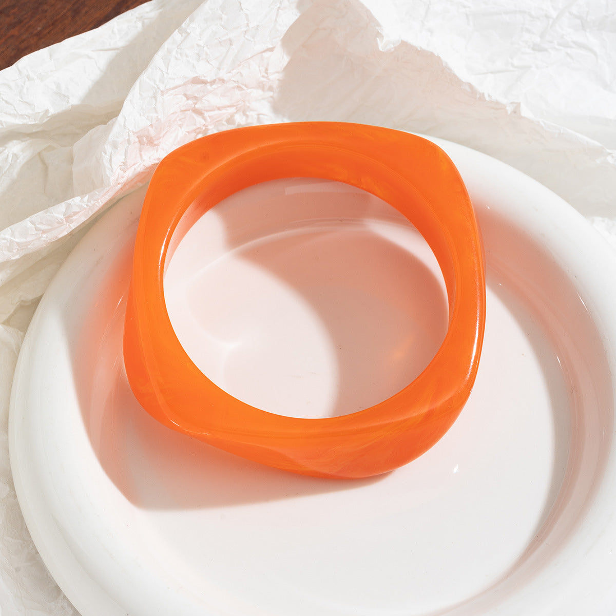 Women's Irregular Blooming Resin Curved Girlfriends Rings