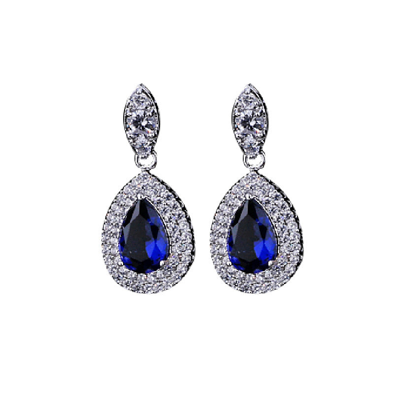 Formal Dress Zircon Water Drops Inlaid Jewelry Set