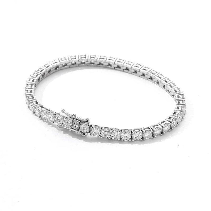 Moissanite Simple Elegant Single Row Full Bracelets