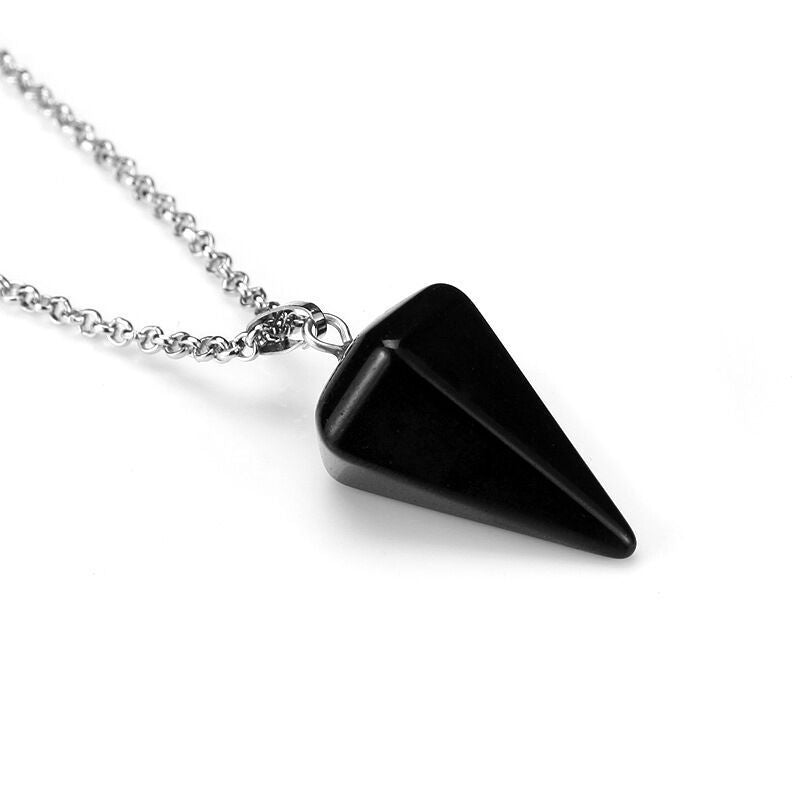 Women's Natural Stone Hexagon Prism Pink Crystal Pendants