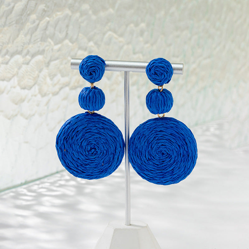 Women's Sense Klein Blue Gourd Hoop Beautiful Travel Earrings