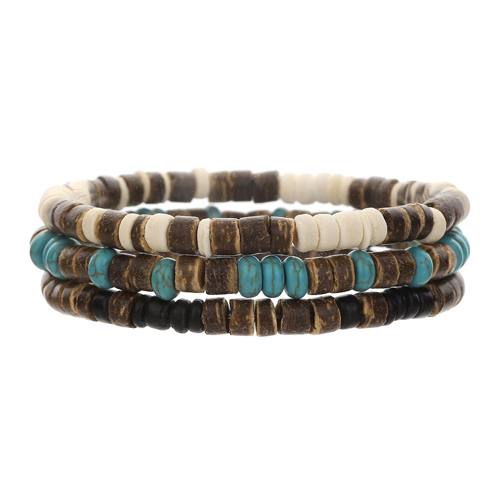 Men's Turquoise Wooden Bead Trendy Fashion Joker Bracelets