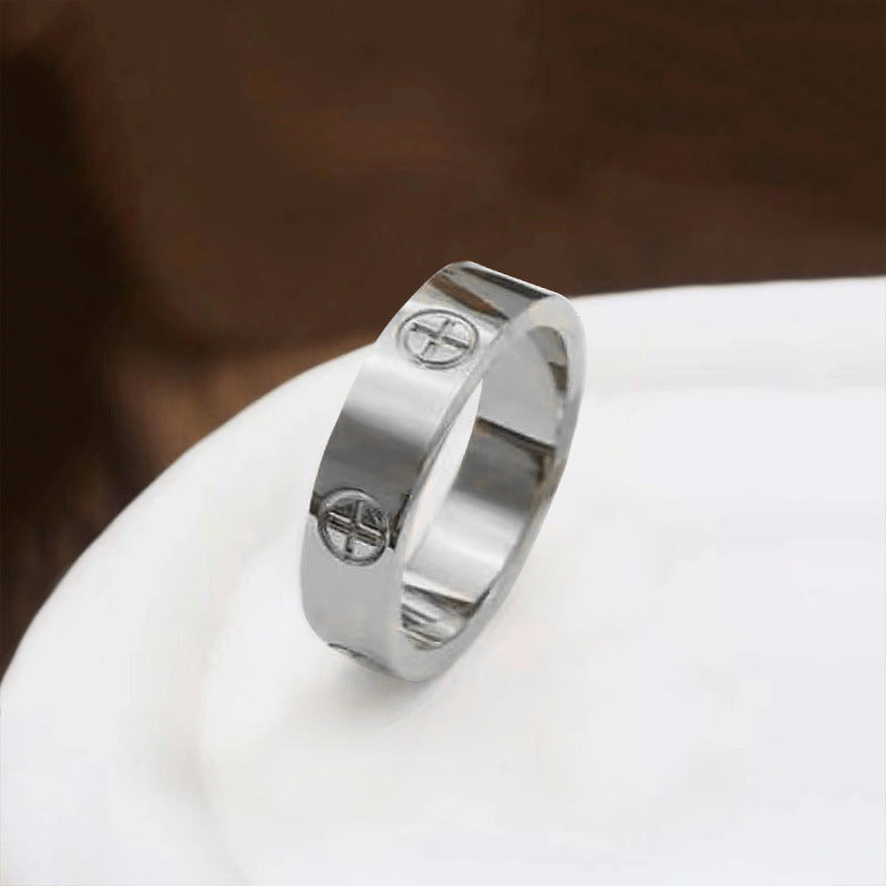 Trendy Style Glossy Cross Carved Source Rings