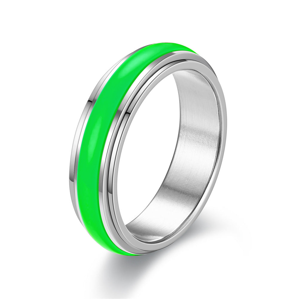 Accessories Stainless Steel Luminous Rotatable Decompression Rings