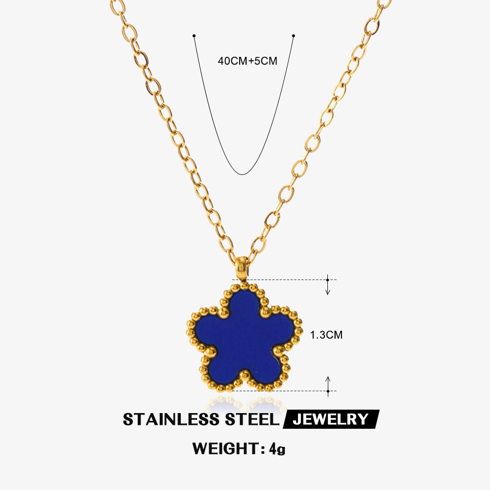 Steel Flower Ear Simple Popular Color Jewelry Set