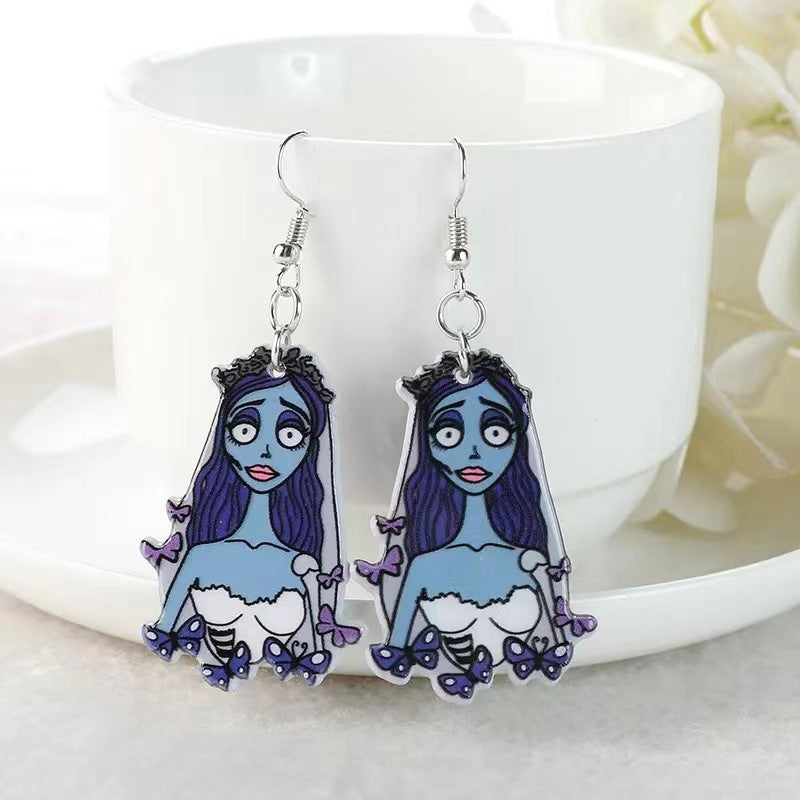 Spiritual Love Creative Acrylic Asymmetric Eardrops Earrings