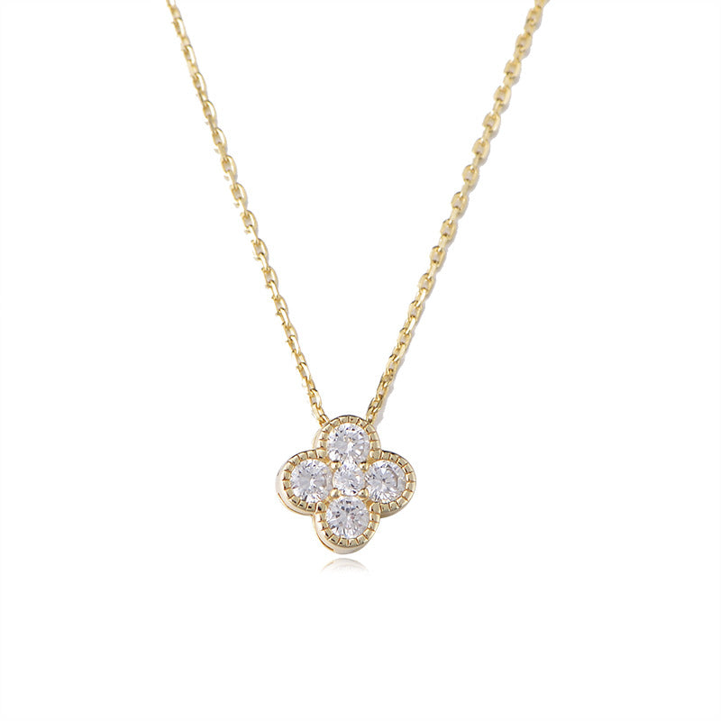 Women's Design High Sense Rhinestone Four-leaf Clover Necklaces