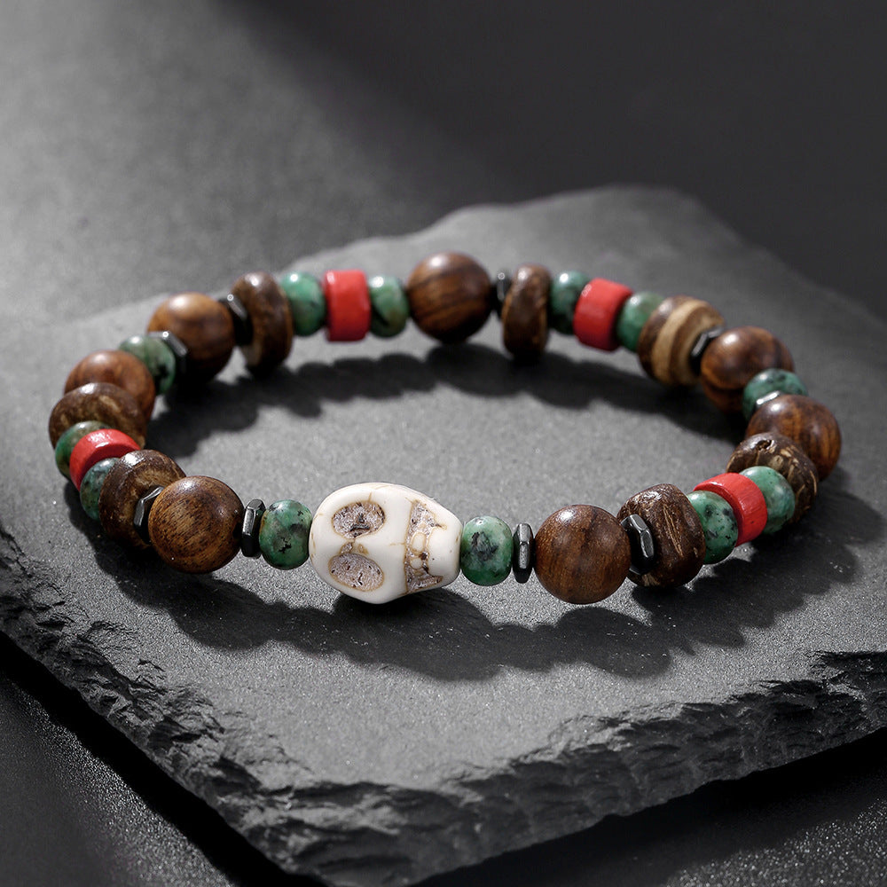 Women's & Men's Freshwater Shell Wooden Bead Beaded Niche Stainless Bracelets