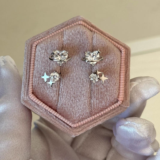 Flash Zircon Love Heart Affordable Luxury Earrings