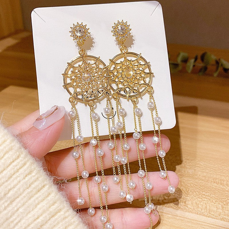 Needle Elegant Tassel Advanced Simple Thin Earrings