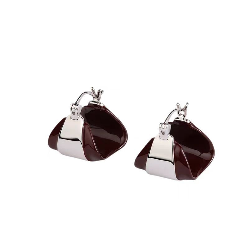 Women's Irregular Enamel Ear Triangle Design Light Earrings