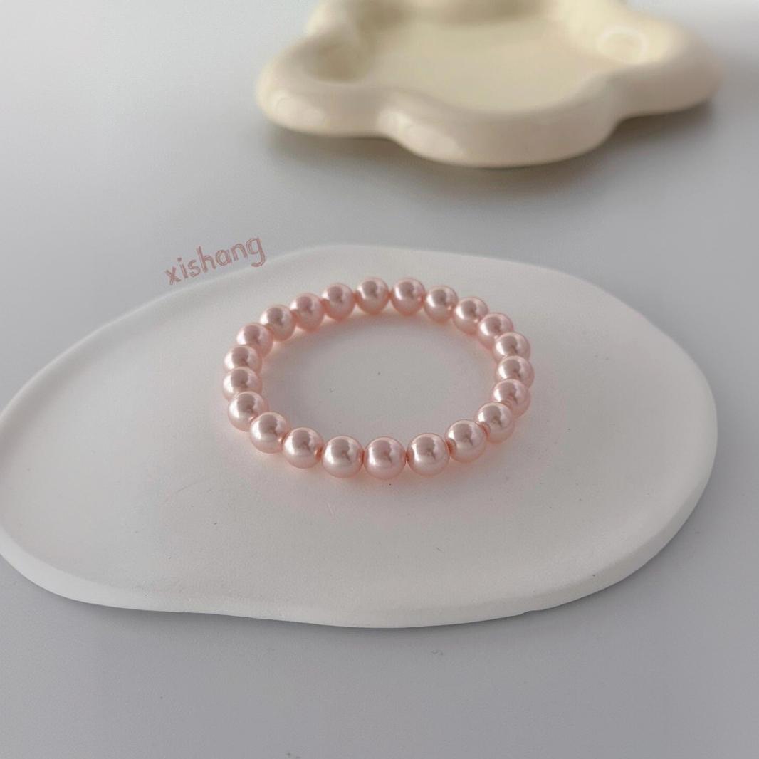 Niche High-grade Cherry Blossom Powder Perfect Circle Strong Bracelets