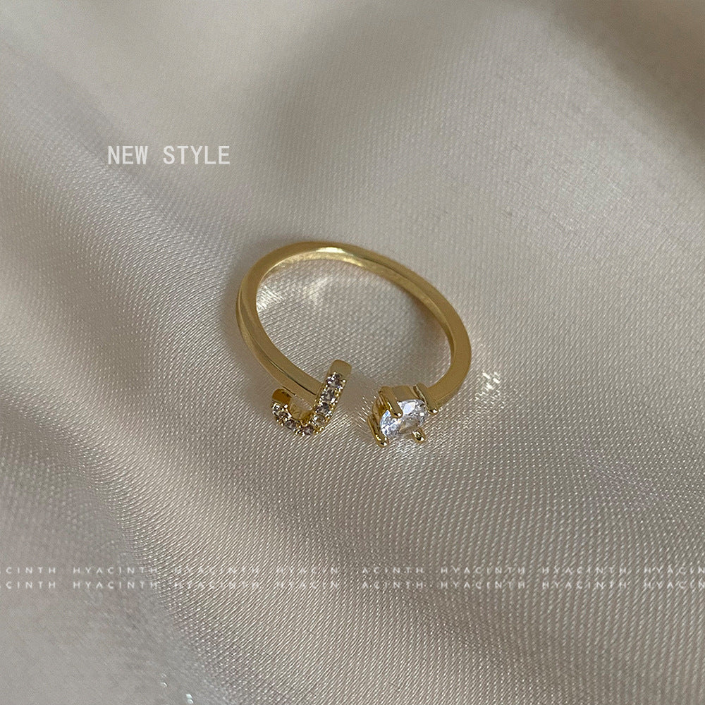 Women's Personalized Letters Niche Design Open Light Luxury Rings