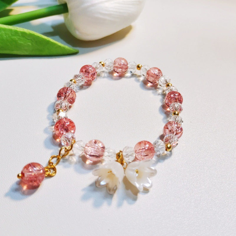 Limited Mori Style Lily Crystal Popcorn Bracelet